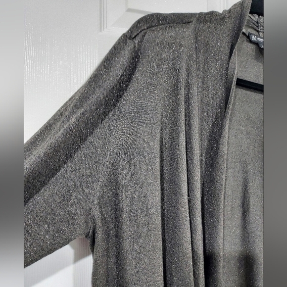 INC Woman Shimmery Gray Drape Open Front Cardigan in Size 2X - Picture 5 of 10